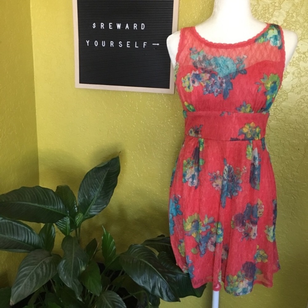 B. Darlin Dress Orange Floral Print